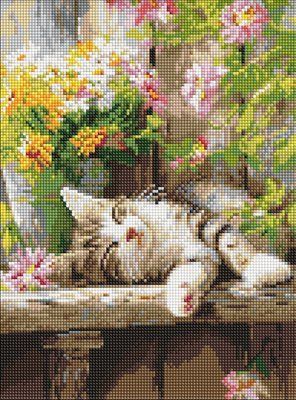Алмазна мозаїка Муркотливий сон AMO20323 кіт котик AMO20323 фото