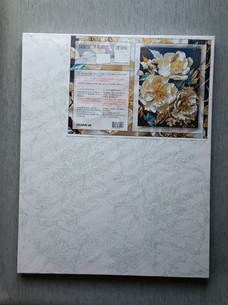 Картина за номерами Ніжні півонії з фарбами металік LW3093-01 квіти піони LW3327-01 фото