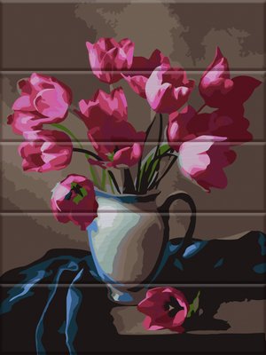 Картина за номерами на дереві "Прекрасні тюльпани" 30*40 см ASW083 фото