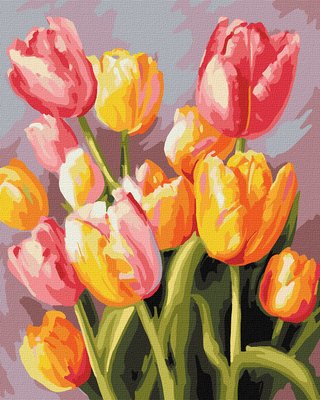 Картина за номерами Весняний букет тюльпанів КНО3268 фото