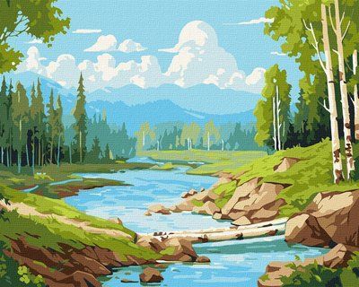 Картина за номерами У березовому гаю КНО6341 фото