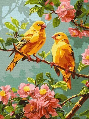 Картина за номерами Весняні канарки КНО6655 КНО6655 фото