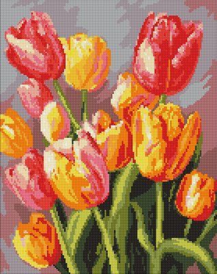 Алмазна мозаїка Весняний букет з голограмними стразами (AB) AMO7983 AMO7983 фото
