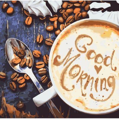 Набір для розпису по номерах. Натюрморт "Good Morning" 40*40см КНО5523 фото