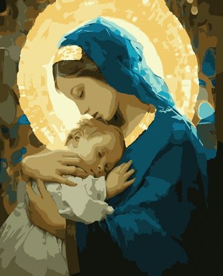 Картина за номерами PN0335 Марія та Ісус з золотими фарбами PN0335 фото