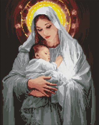 Алмазна мозаїка AMO7972 Ніжність матері, з гологр. стразами (AB) AMO7972 фото