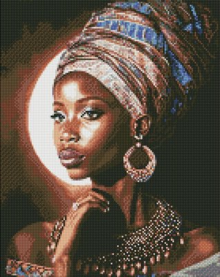 Набір з алмазною мозаїкою "Африканська красуня" з АВ стразами 40х50см AMO7661 фото