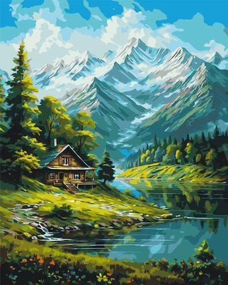 Картина за номерами Пейзаж. Гірський пейзаж LW3437 LW3437 фото
