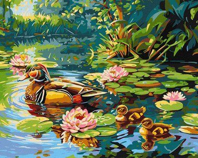 Картина за номерами Качине сімейство KHO6656 КНО6656 фото
