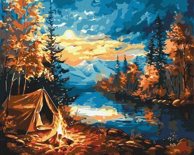 Картина за номерами Ніч у лісі KHO2903 КНО2903 фото