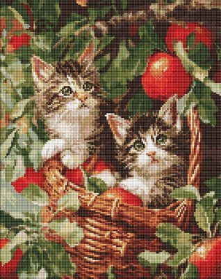 Алмазна мозаїка Коти у кошику AMO20277 кошенята AMO20277 фото
