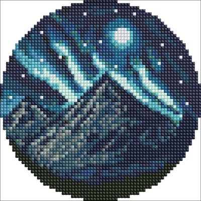Алмазна мозаїка Нічне сяйво з голограмними стразами (AB) AM-R7916 AM-R7916 фото