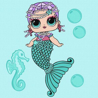 Картина за номерами L.O.L. Surprise! Mermaids Merbaby КНО6262 КНО6262 фото