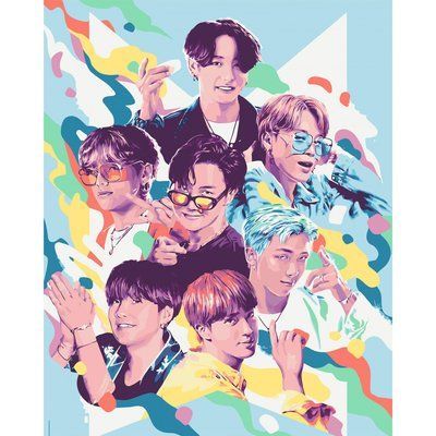 Картина за номерами 40*50 см LW3288 K-Pop BTS, К-поп БТС LW3288 фото