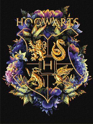 Картина за номерами Harry Potter: Герб Гоґвортсу з фарбами металік KHO5209 Гаррі Поттер КНО5209 фото