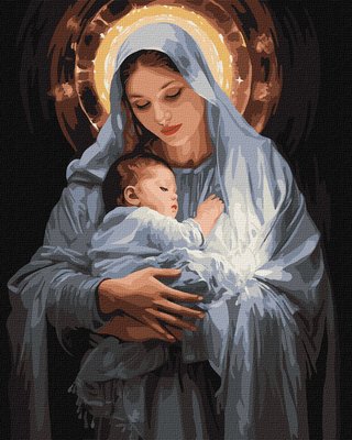 Картина за номерами Ніжність матері з фарбами металік КНО8413 фото